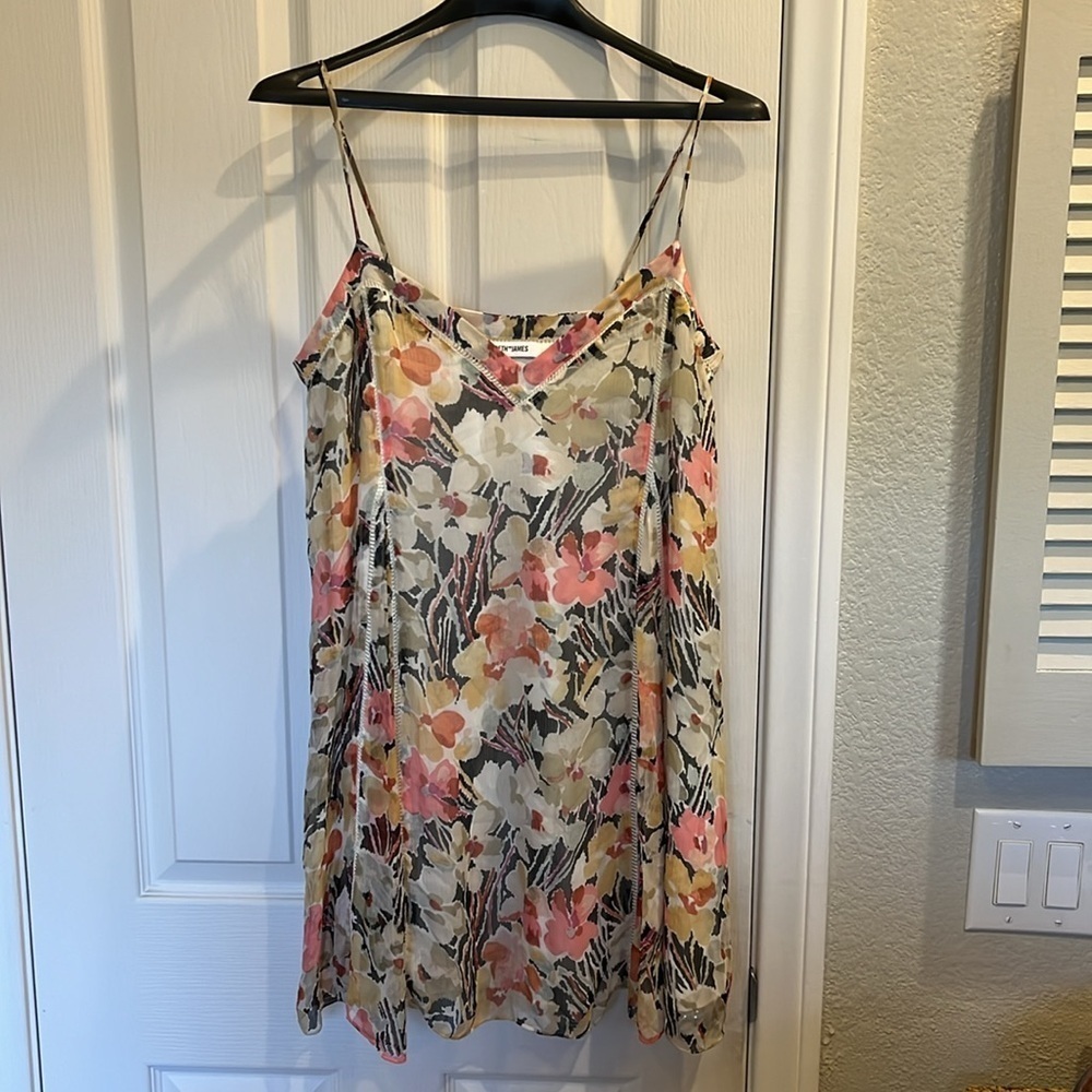 Elizabeth & James 100% Silk Floral Mini Dress Medium